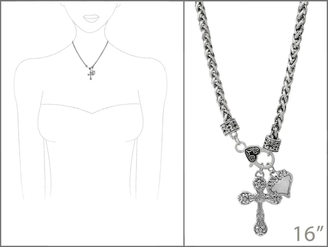 SILVER CROSS NECKLACE ( 3776 AS ) sold by Oh My Jewelry