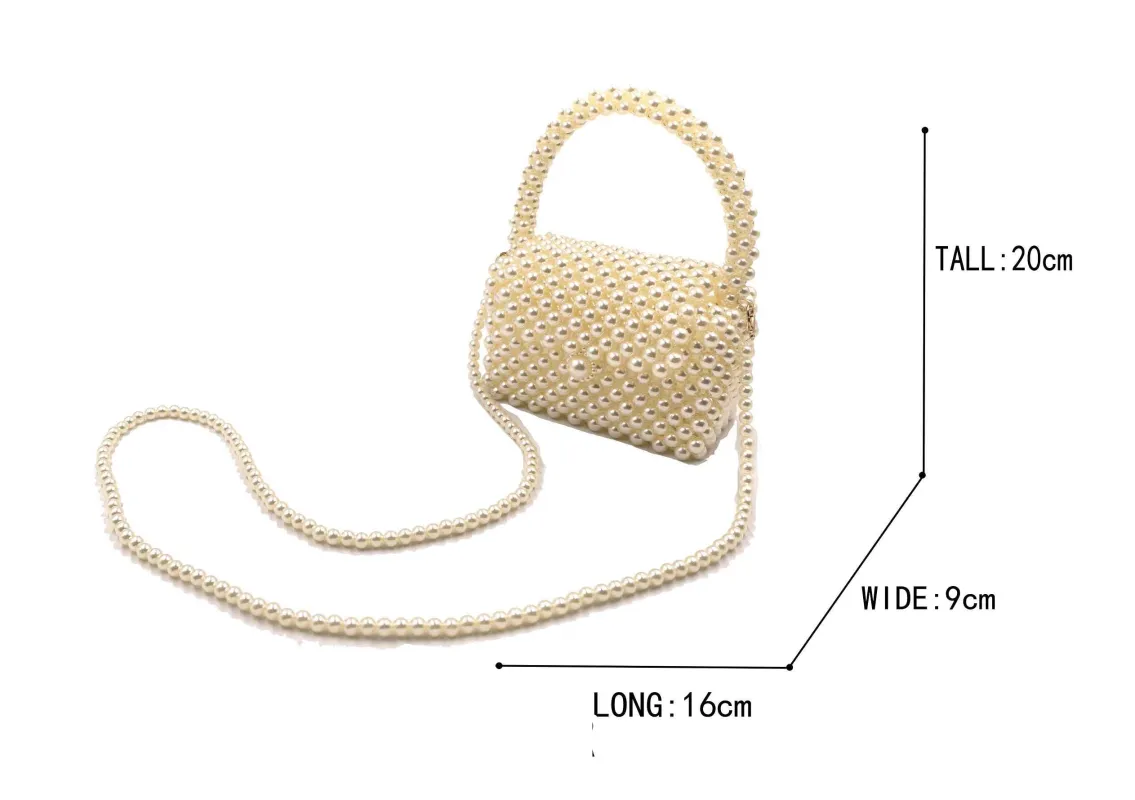 CREAM PEARL BAG PURSE ( 0121 2CR ) sold by Oh My Jewelry