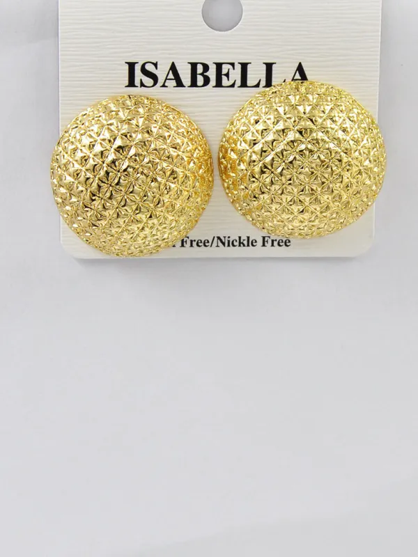 GOLD DOME EARRINGS ( 242429 G ) sold by Oh My Jewelry