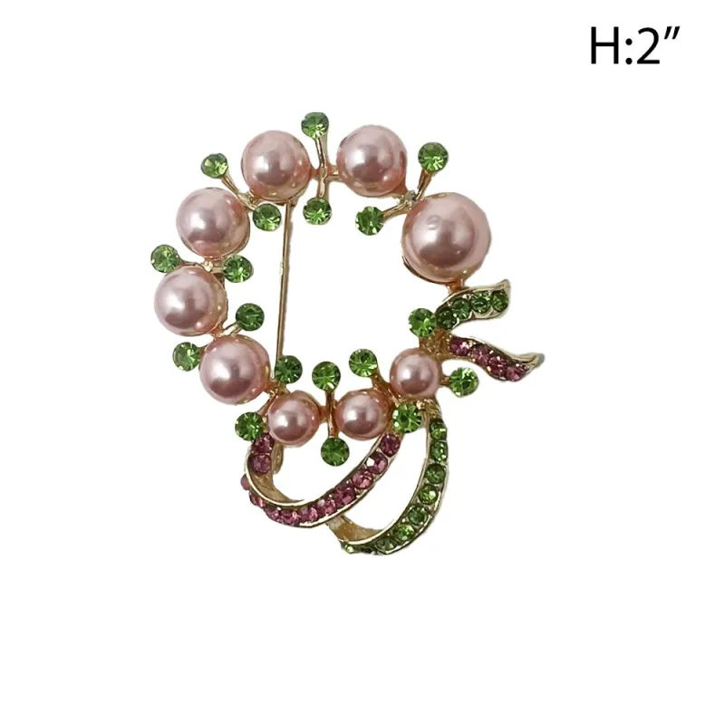GOLD PEARL PINK GREEN BROOCH ( 92 GPL ) sold by Oh My Jewelry