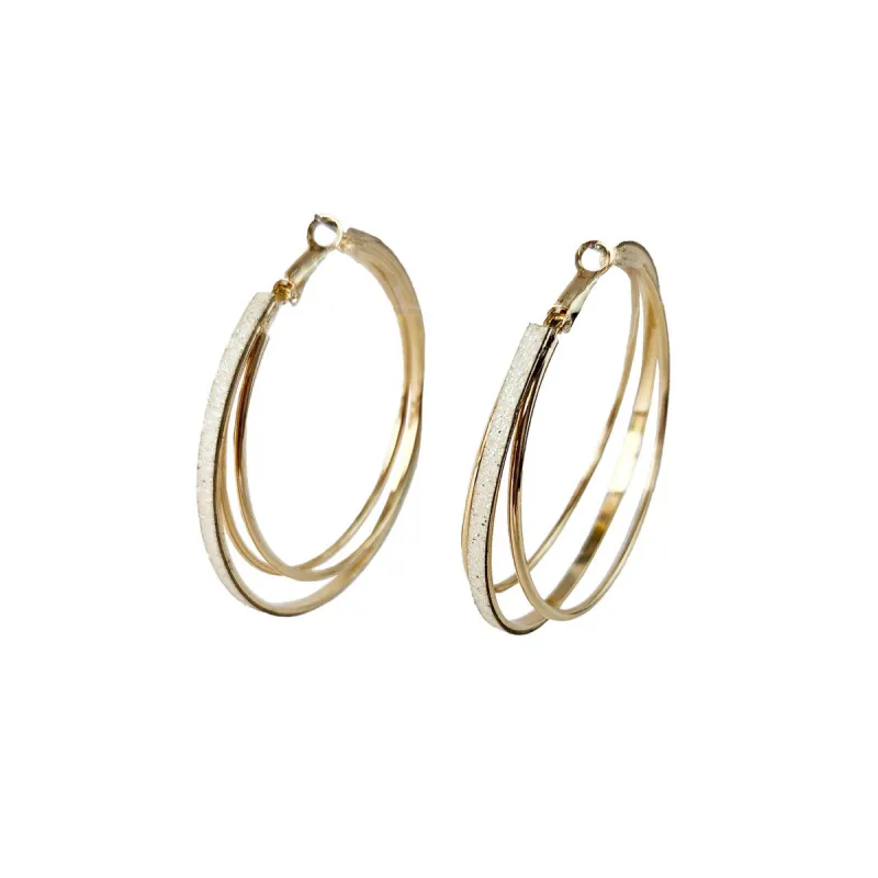 GOLD HOOP EARRINGS ( 0870 GDWH ) made by Oh My Jewelry