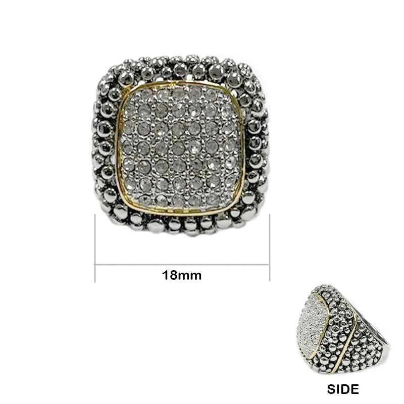SILVER GOLD RING CLEAR CZ STONES SIZE 7 ( 3276 7 ) sold by Oh My Jewelry