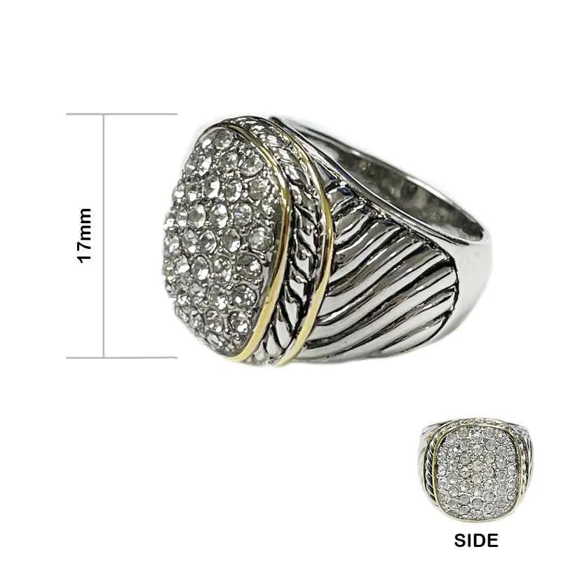 SILVER GOLD RING CLEAR CZ STONES SIZE 7 ( 3273 SIZE 7 ) sold by Oh My Jewelry