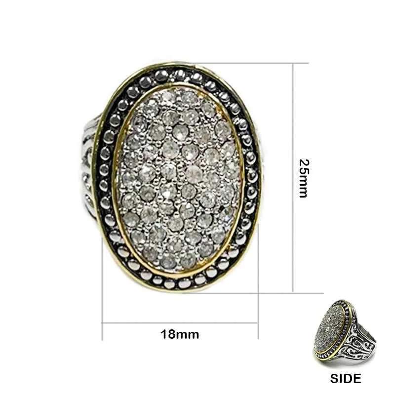 SILVER GOLD RING CLEAR STONES SIZE 7 ( 3274 7 ) sold by Oh My Jewelry
