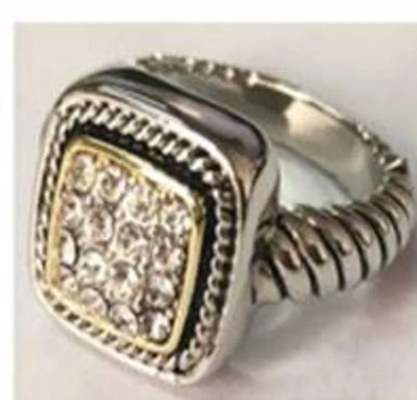 SILVER GOLD RING CLEAR STONES SIZE 9 ( 3206 ) sold by Oh My Jewelry