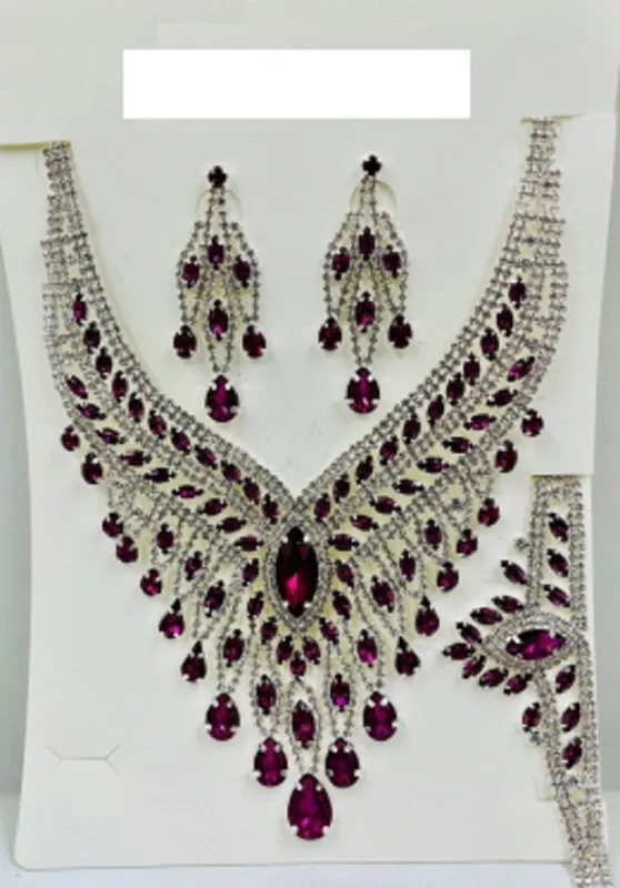 NECKLACE SET STONES MATCHING BRACELET ( 014 1FU ) sold by Oh My Jewelry