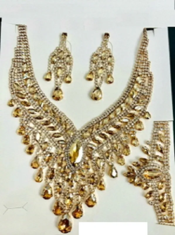 NECKLACE SET STONES MATCHING BRACELET ( 014 2BR ) made by Oh My Jewelry