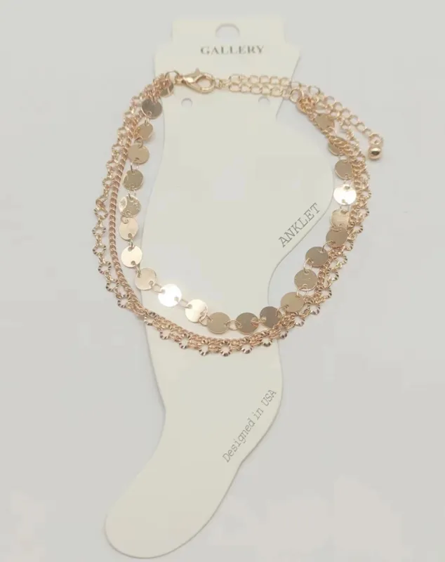 GOLD ANKLET DISCS ( 0338 GDXX ) sold by Oh My Jewelry