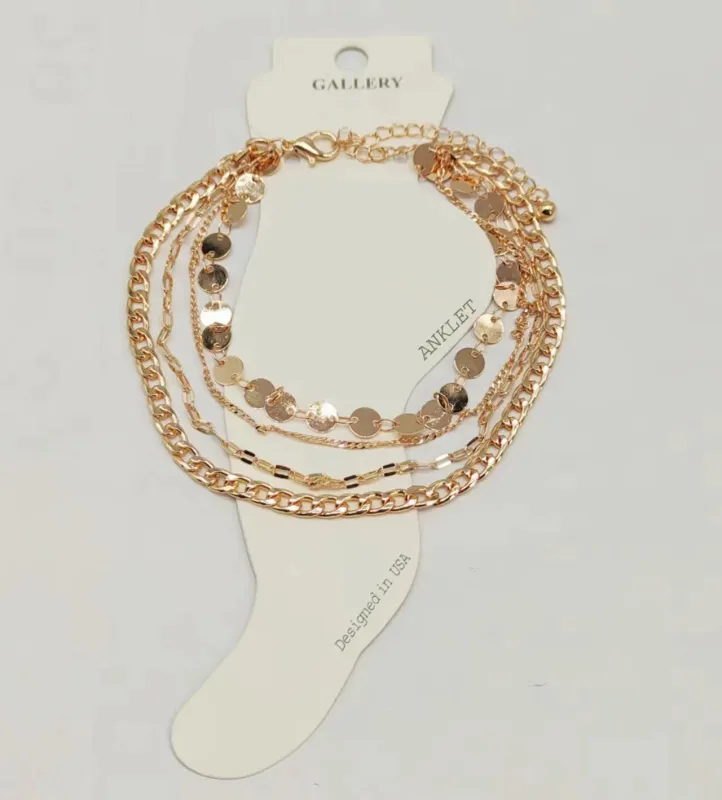 GOLD ANKLET DISCS ( 0337 GDXX ) sold by Oh My Jewelry