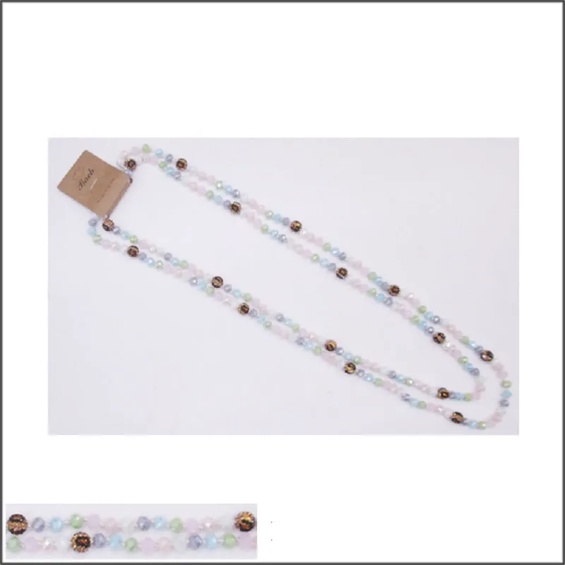 60" 8MM Light Multi Color CRYSTAL NECKLACE ( 102 MT36 ) sold by Oh My Jewelry
