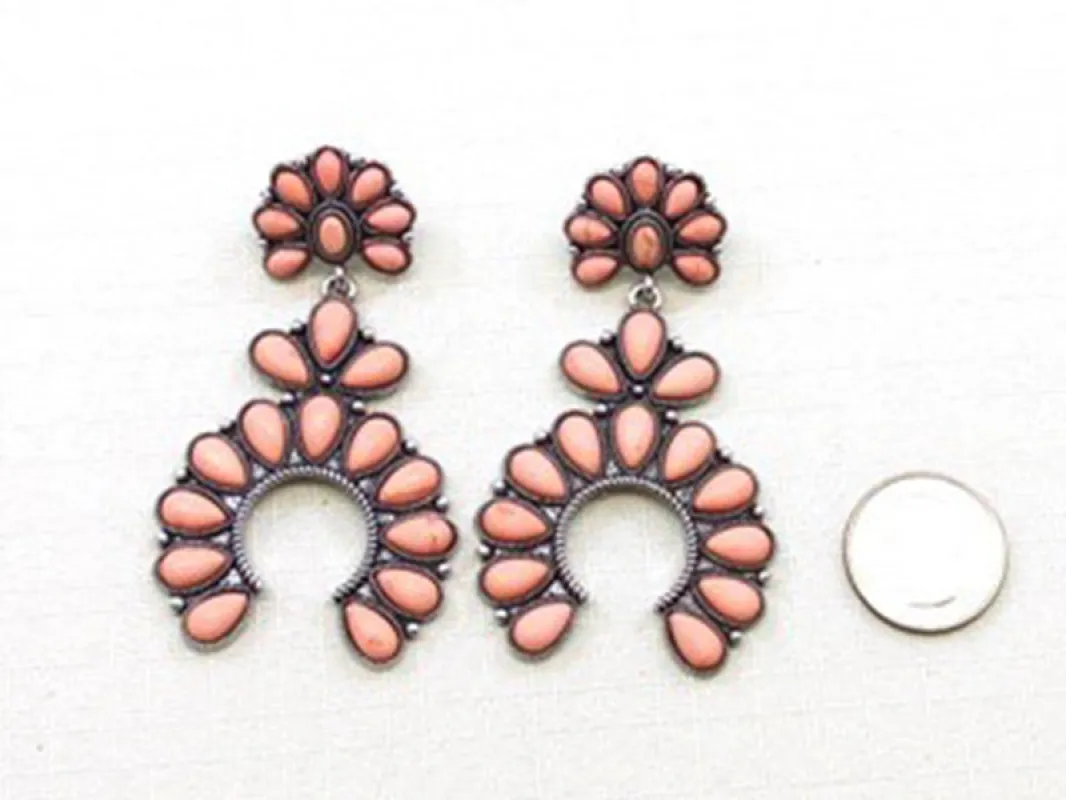 SQUASH BLOSSOM EARRINGS ( 0425 SBPNK ) made by Oh My Jewelry