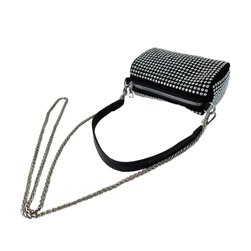 BLACK PURSE SILVER STONES ( 0014 BKSV ) sold by Oh My Jewelry