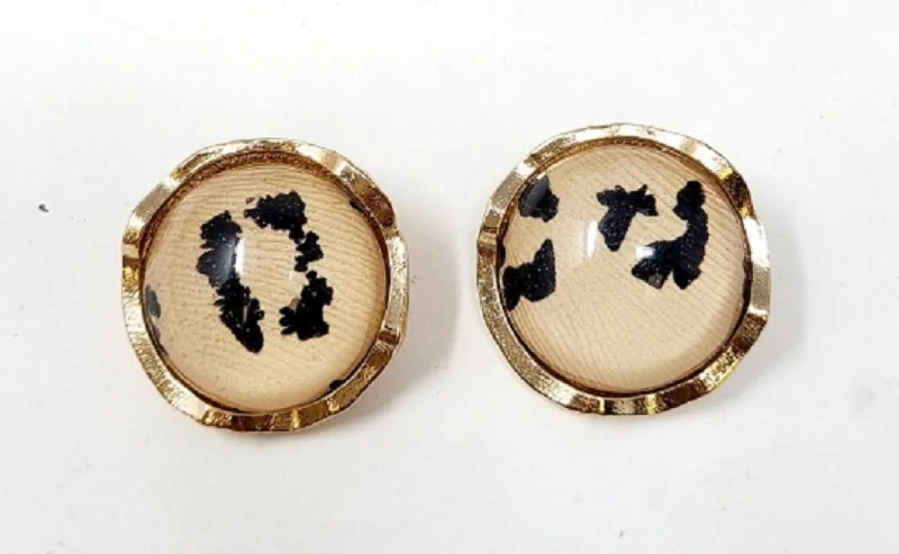 GOLD LEOPARD PRINT EARRINGS ( 10201 GLE ) sold by Oh My Jewelry