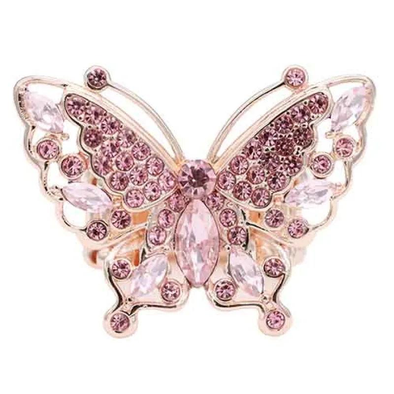ROSE GOLD BUTTERFLY STRETCH RING ( 2427 RGPK ) sold by Oh My Jewelry