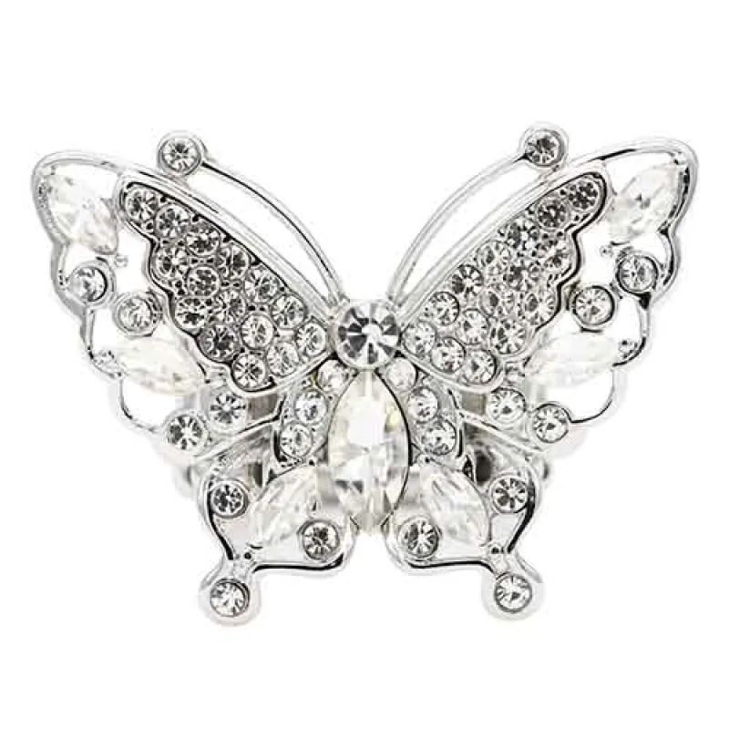 SILVER BUTTERFLY STRETCH RING ( 2427 SVCL ) sold by Oh My Jewelry