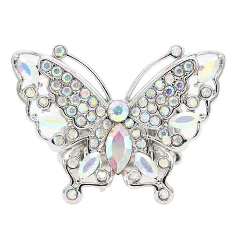 SILVER BUTTERFLY STRETCH RING ( 2427 SVAB ) sold by Oh My Jewelry