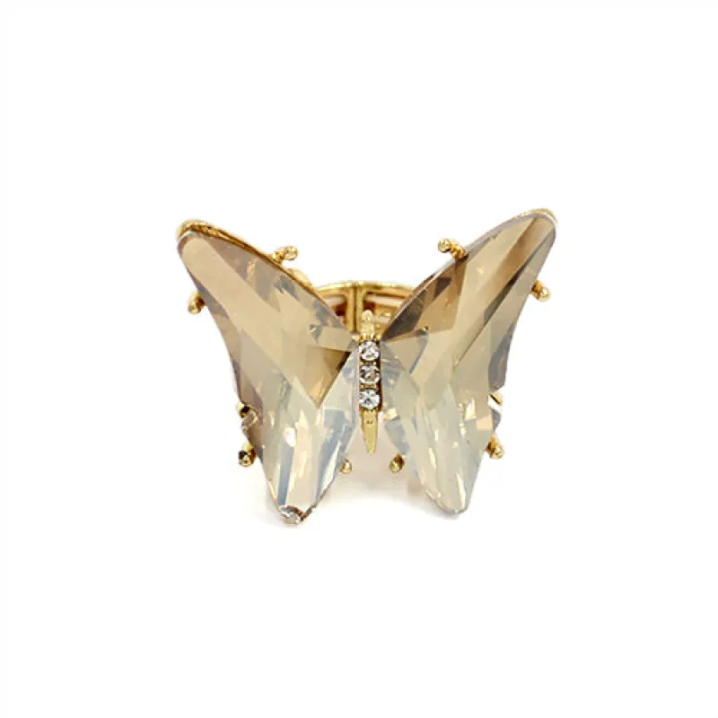 GOLD STRETCH TOPAZ BUTTERFLY RING ( 2005 LCT ) sold by Oh My Jewelry