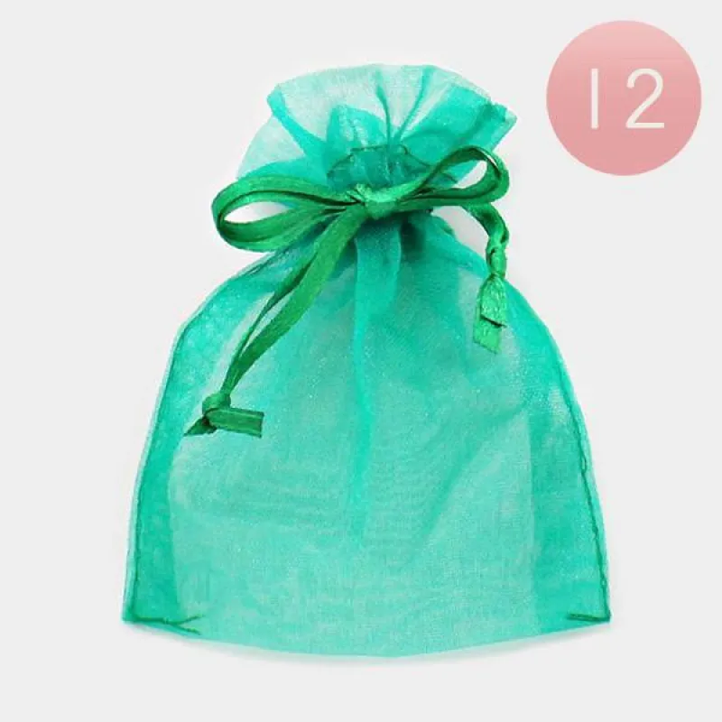3" x 3.5" Green Organza Gift Bag 12 Pieces (A 1019GR ) sold by Oh My Jewelry