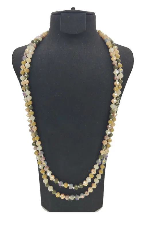 8mm 60" Knotted MULTICOLOR Beaded Long Necklace ( 0064 MT35 ) sold by Oh My Jewelry