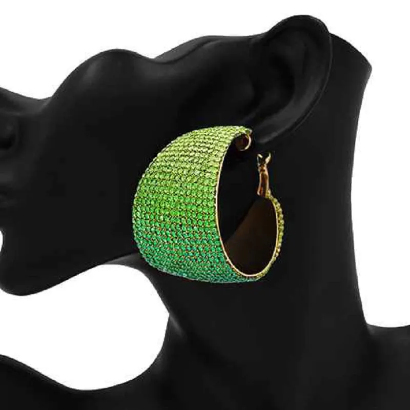 1.75" LIME GREEN Hoop Earrings ( 2437 GDLGN ) made by Oh My Jewelry