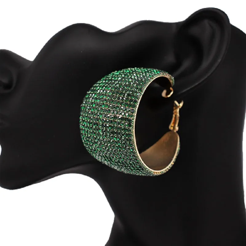 Gold Emerald Hoop Earrings ( 2437 GDEMR ) sold by Oh My Jewelry
