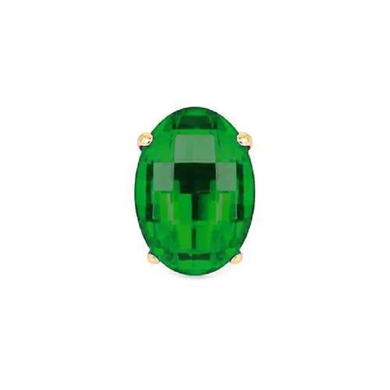 Gold Stretch Ring with Large EMERALD GREEN Oval Stone ( 7006 GDEMR ) sold by Oh My Jewelry