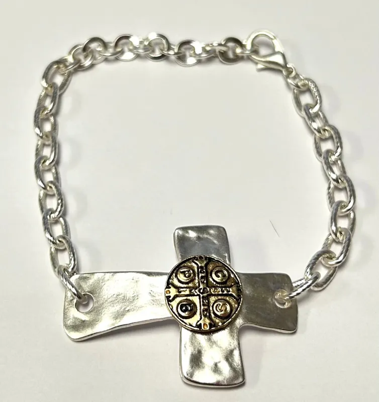 SILVER CROSS BRACELET ( 002 SI ) sold by Oh My Jewelry