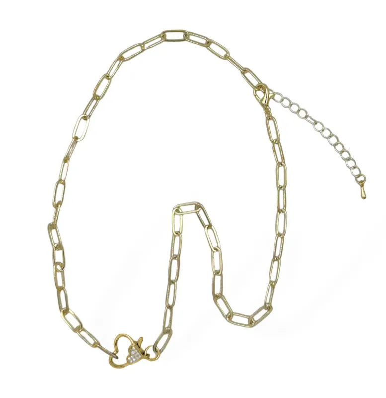 14K GOLD PLATED NECKLACE CZ STONES ( 9314 ) sold by Oh My Jewelry
