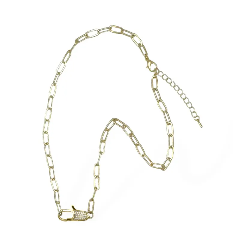 14K GOLD PLATED NECKLACE CZ STONES ( 9313 ) sold by Oh My Jewelry