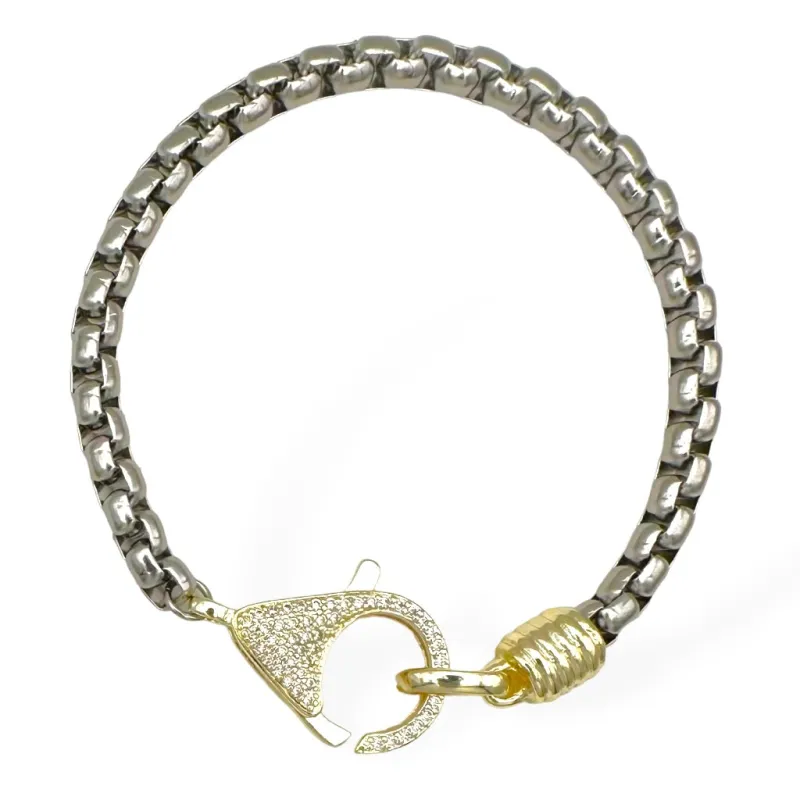 14K GOLD PLATED BRACELET CLEAR CZ STONES ( 9445 ) sold by Oh My Jewelry