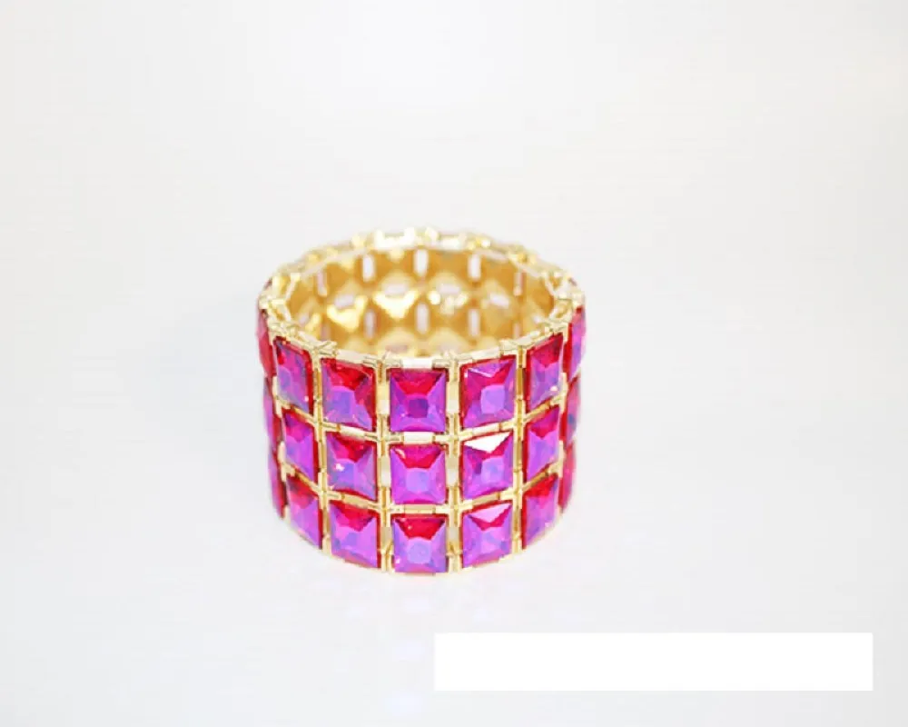 GOLD STRETCH BRACELET PURPLE AB STONES ( 1153 GPUPAB ) sold by Oh My Jewelry