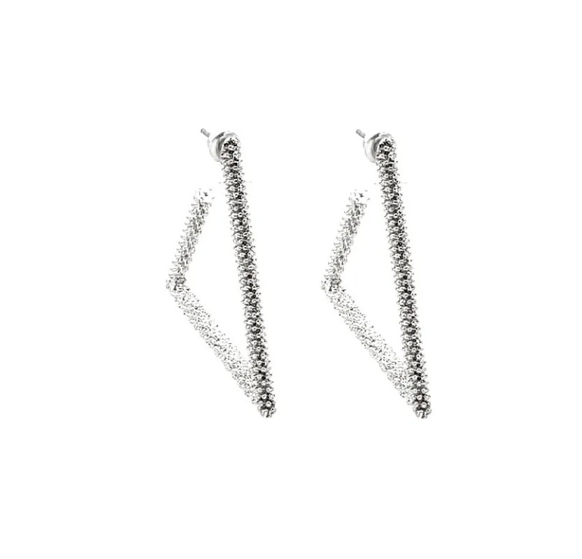 SILVER TRIANGLE EARRINGS ( 8150 RH ) sold by Oh My Jewelry
