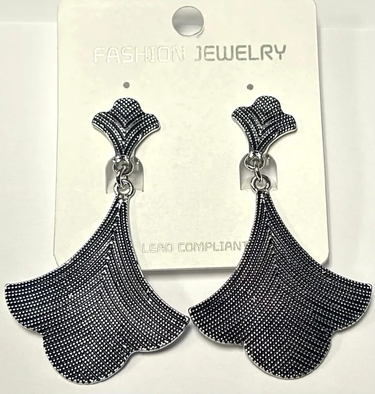 SILVER DANGLING CLIP ON EARRINGS ( 21338 S ) sold by Oh My Jewelry