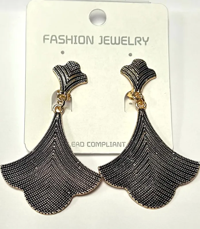 GOLD DANGLING CLIP ON EARRINGS ( 21338 G ) sold by Oh My Jewelry