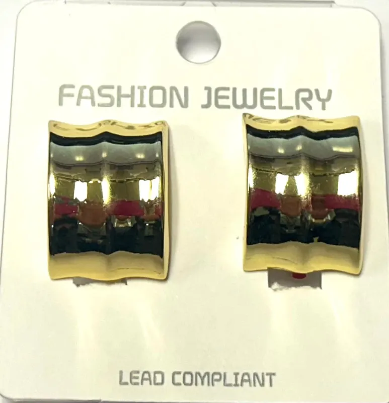 GOLD METAL CLIP ON EARRINGS ( 20480 GD ) sold by Oh My Jewelry