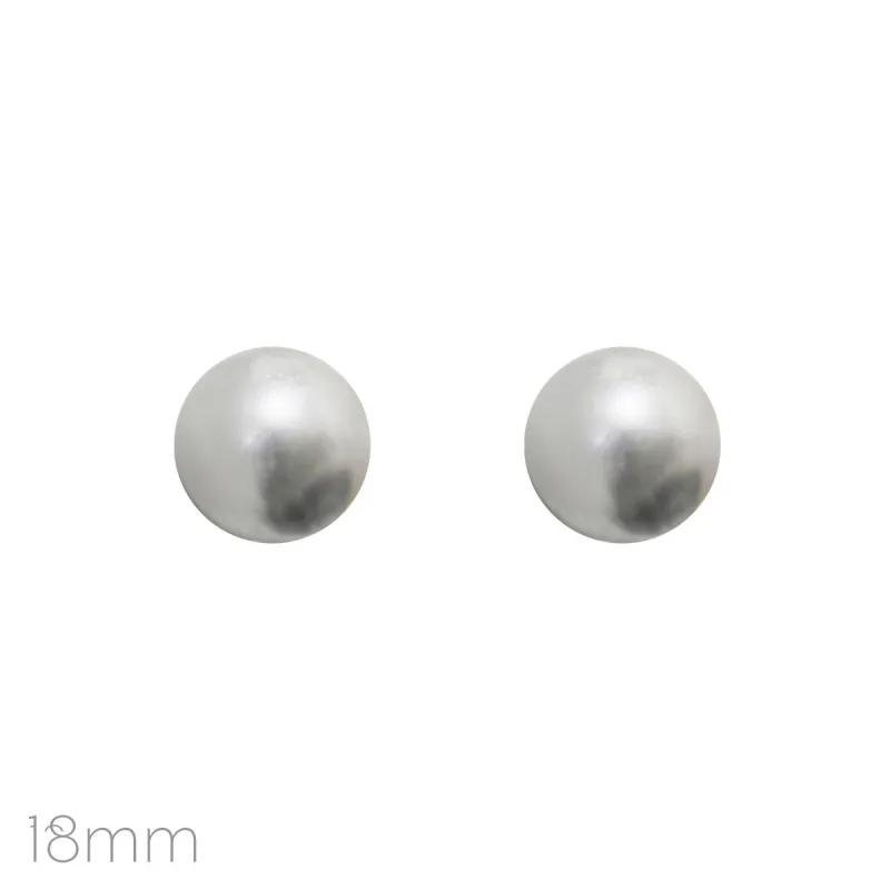 18mm WORN SILVER PEARL EARRINGS ( 28291 WS ) sold by Oh My Jewelry