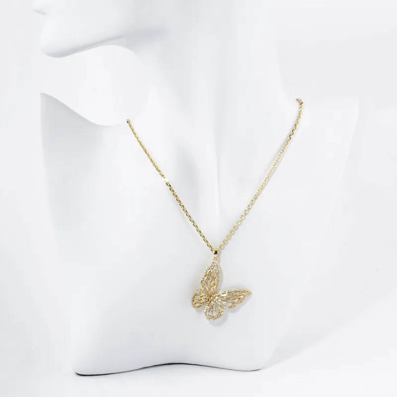 GOLD DIPPED BUTTERFLY NECKLACE ( 6009 GCR ) sold by Oh My Jewelry