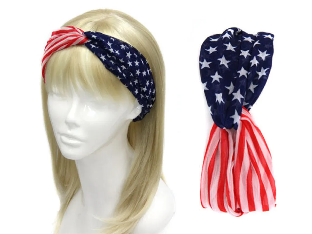 AMERICAN FLAG HEADBAND ( 0020 MR ) sold by Oh My Jewelry