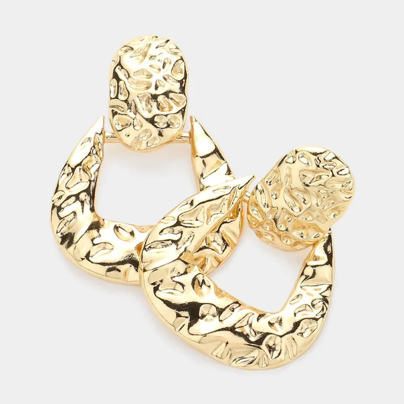 TEXTURED METAL CLIP ON EARRINGS ( 22605 LFG ) sold by Oh My Jewelry