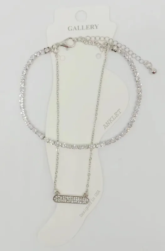 SILVER CHAIN ANKLET ( 0311 RHCR ) sold by Oh My Jewelry