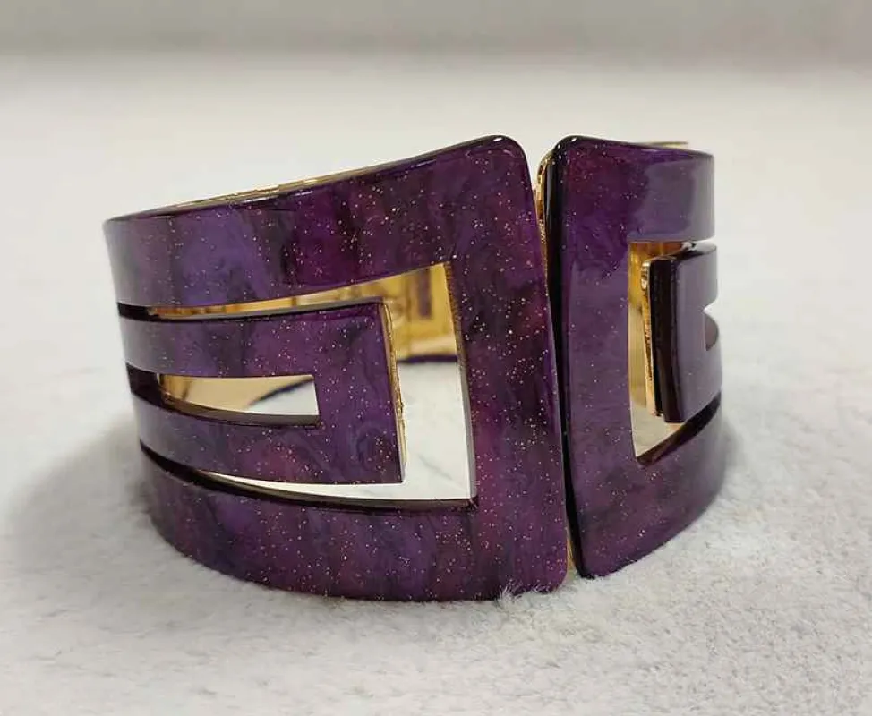 GOLD PURPLE BANGLE ( 815 PP ) sold by Oh My Jewelry