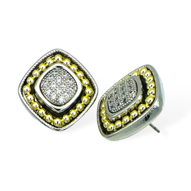14K GOLD PLATED EARRINGS CZ STONES ( 9294 E ) sold by Oh My Jewelry