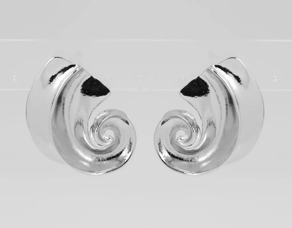 SILVER METAL EARRINGS ( 4697 SIL ) sold by Oh My Jewelry