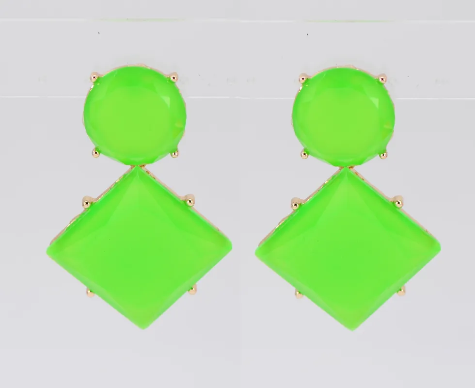 GOLD GREEN STONE EARRINGS ( 4801 GLNGN ) sold by Oh My Jewelry