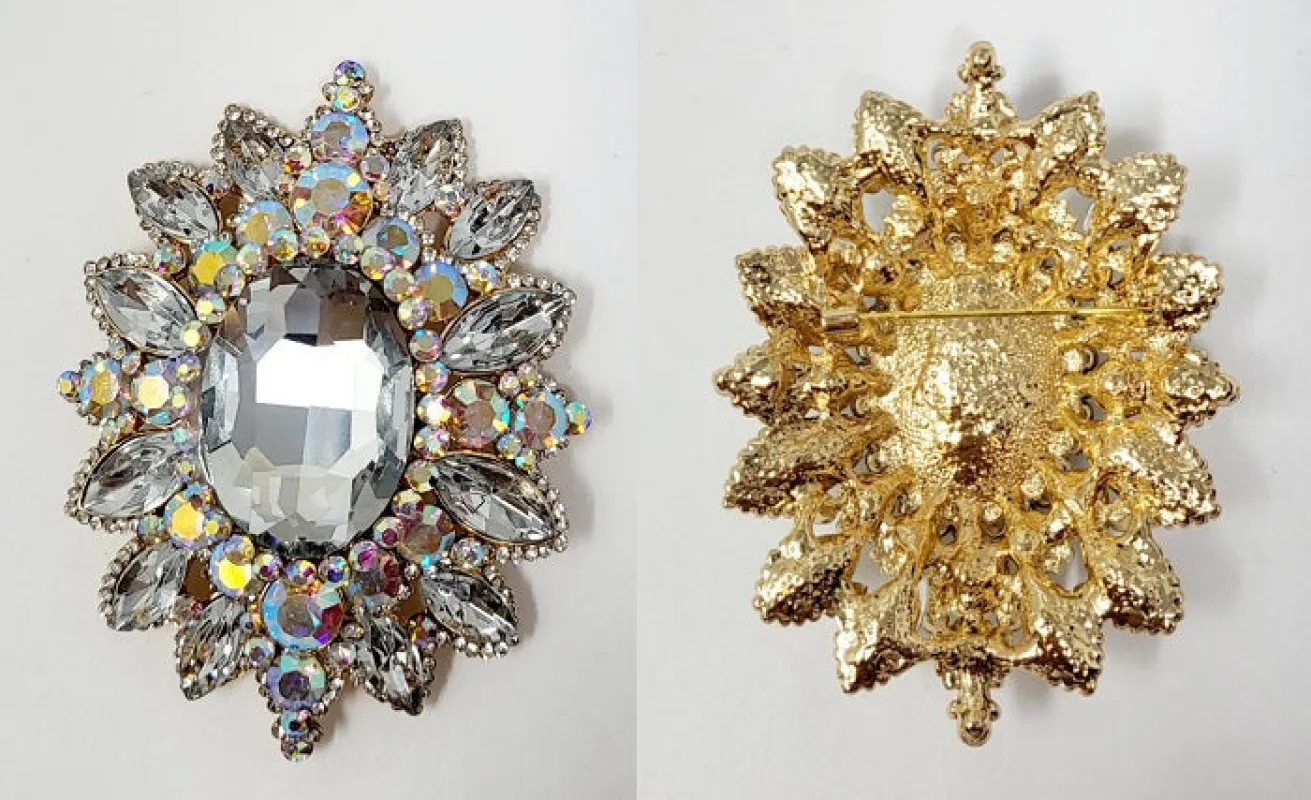 GOLD AB BROOCH ( 10008 GAB ) made by Oh My Jewelry