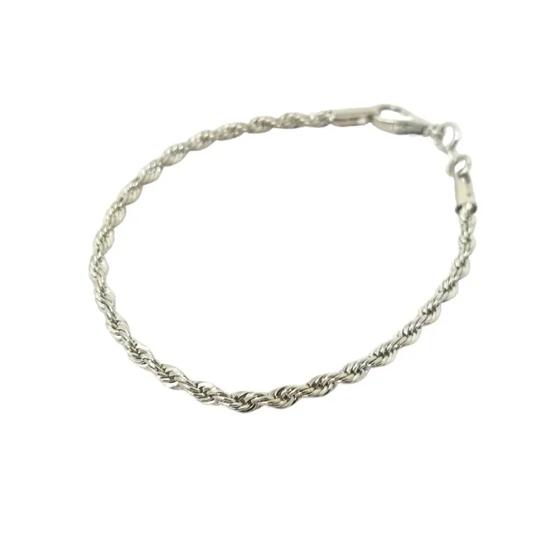 SILVER ROPE BRAID CHAIN ANKLET ( 8002 8 ) sold by Oh My Jewelry