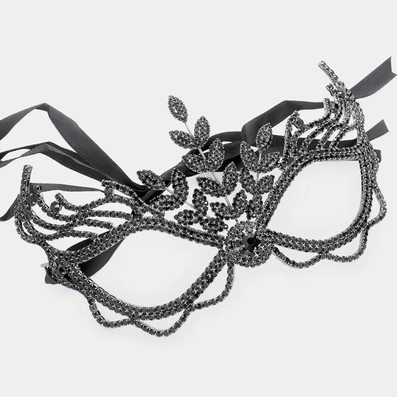 BLACK RHINESTONE MASK ( 1318 BKBK ) sold by Oh My Jewelry