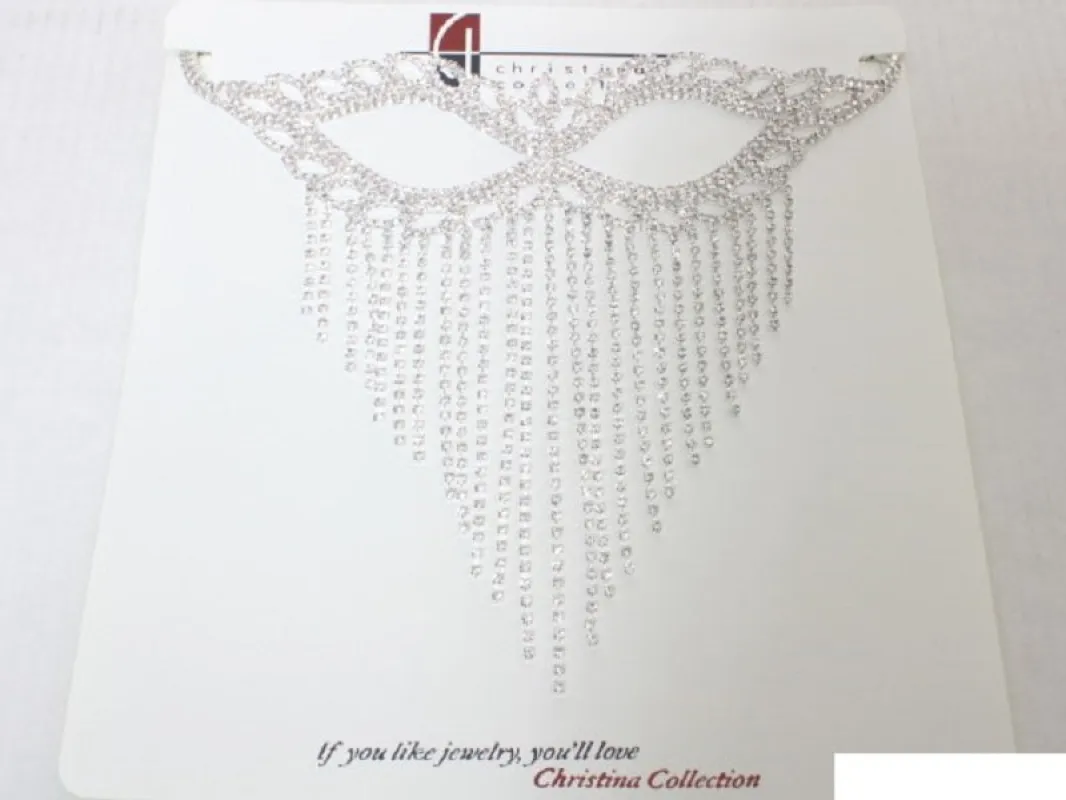SILVER RHINESTONE MASK ( 1317 SCRY ) sold by Oh My Jewelry