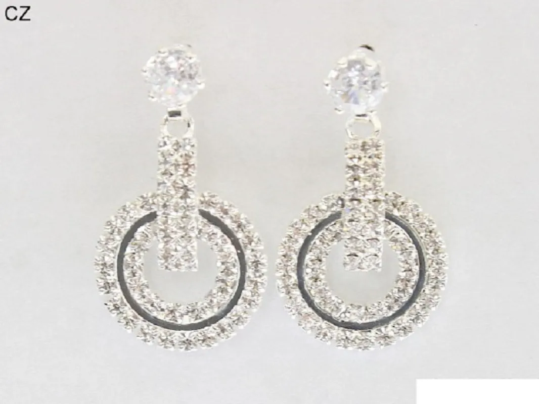 SILVER DANGLING EARRINGS CLEAR CZ STONES ( 6859 SCRY ) sold by Oh My Jewelry