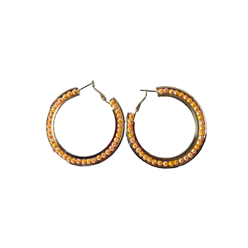 GOLD ORANGE ACRYLIC EARRINGS ( 0841 GDOR ) sold by Oh My Jewelry